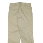 DICKIES Mens Regular Fit Beige Cotton Blend Zip Trousers W32 L30 Classic