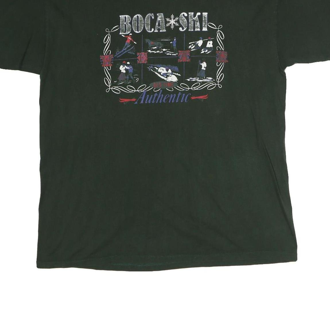 BOCA Mens Black Ski Graphic T-Shirt L Short Sleeve Crew Neck Winter Sports