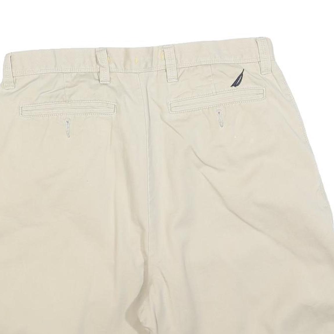 NAUTICA Mens Beige Casual Cotton Blend Shorts M W34 Classic Comfortable