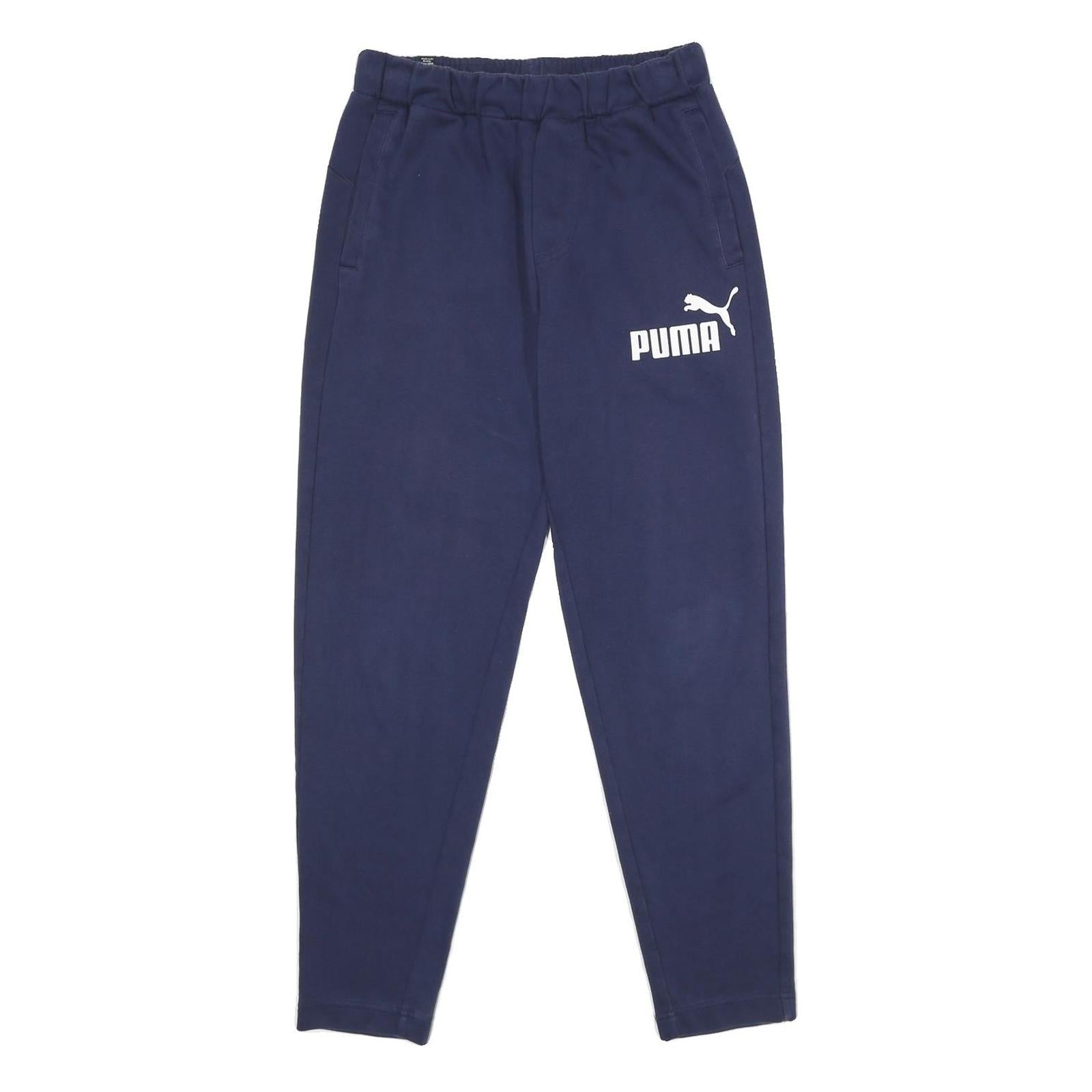 PUMA Mens Joggers Blue S W26 Logo Print Casual Slim Fit