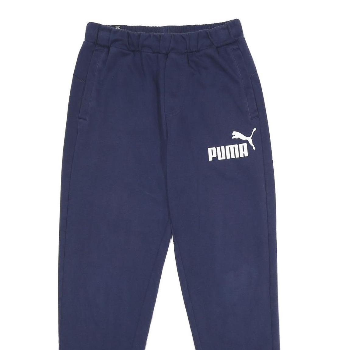 PUMA Mens Joggers Blue S W26 Logo Print Casual Slim Fit