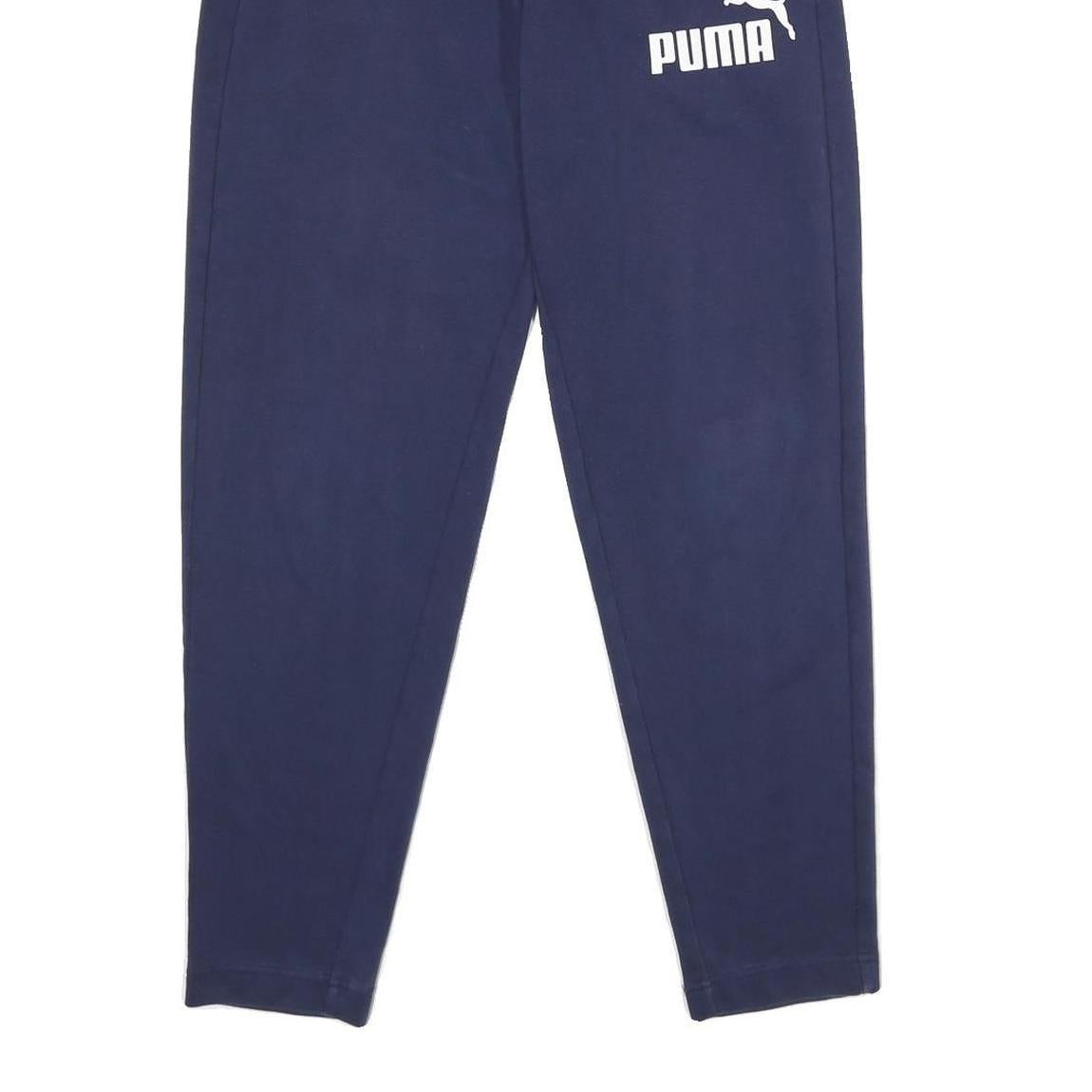 PUMA Mens Joggers Blue S W26 Logo Print Casual Slim Fit