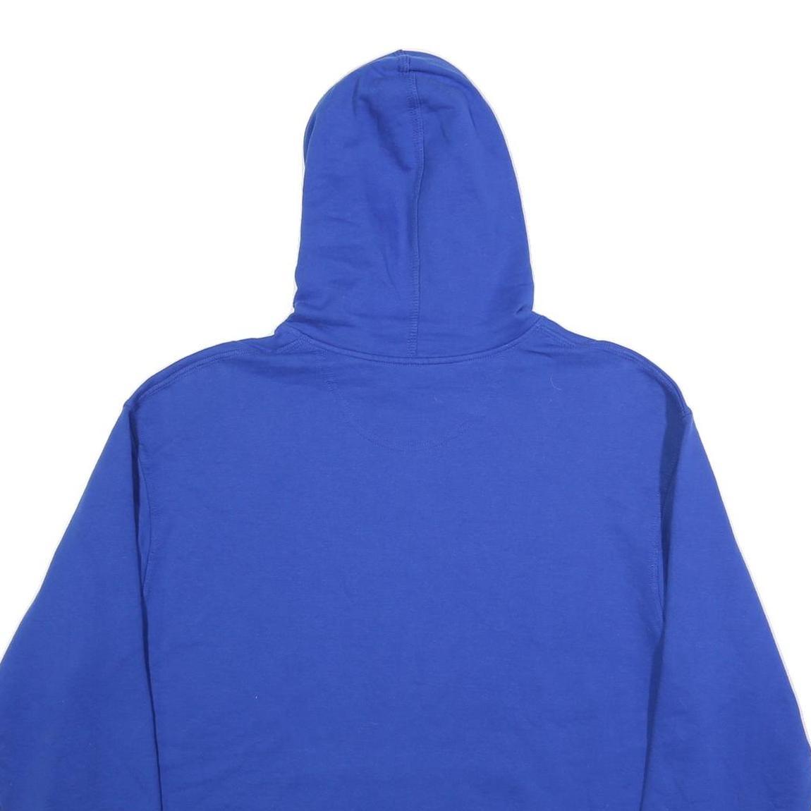 CHAMPION Mens Blue Hoodie L Cotton Blend Pullover Logo Sweatshirt Casual