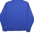 CHAMPION Mens Blue Hoodie L Cotton Blend Pullover Logo Sweatshirt Casual