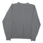 TOMMY HILFIGER Womens Grey & White Argyle Pattern Jumper V-Neck Cable Knit M
