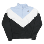 FILA Mens Blue & Black Half Zip Sweatshirt M Athletic Casual Retro Logo
