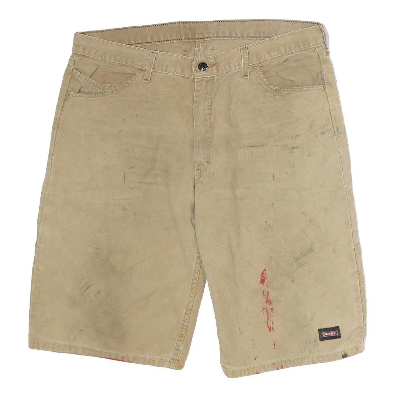 DICKIES Mens Shorts Beige Casual Plain L W38 Workwear Durable Cotton
