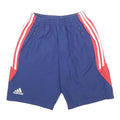 ADIDAS Mens Blue & Red Sports Shorts S W24 Polyester Zip Pockets
