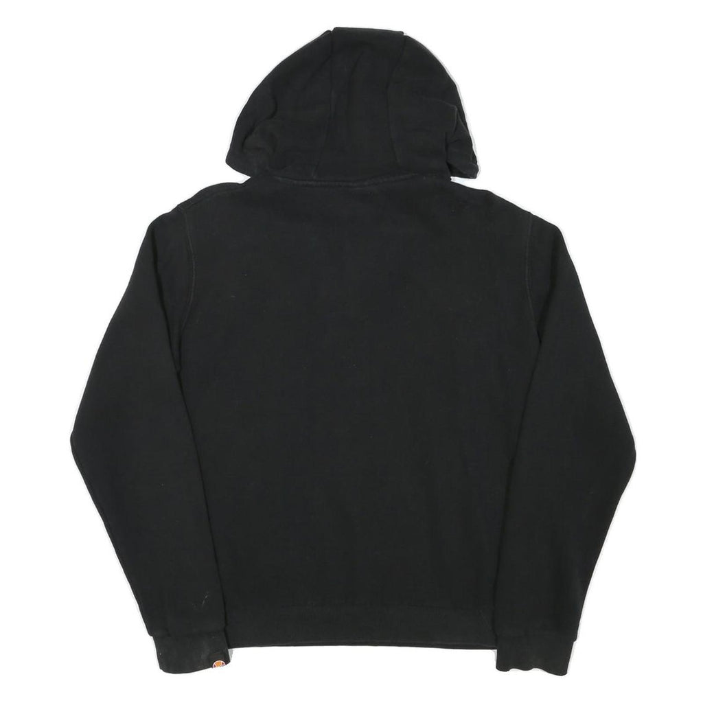 ELLESSE Womens Black Hoodie UK 10 Cotton Blend Hooded Sweatshirt