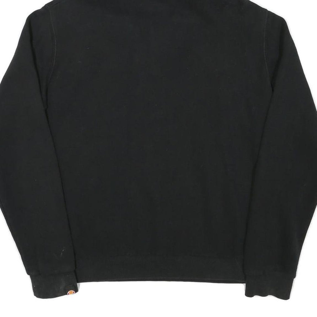 ELLESSE Womens Black Hoodie UK 10 Cotton Blend Hooded Sweatshirt