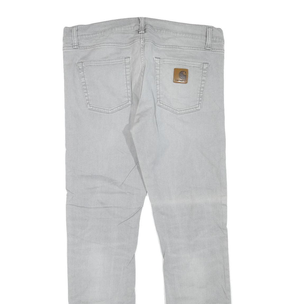 CARHARTT Womens Regular Fit Jeans Light Blue Denim W36 L32 Zip Cotton Blend