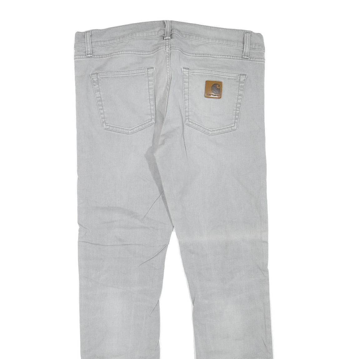 CARHARTT Womens Regular Fit Jeans Light Blue Denim W36 L32 Zip Cotton Blend