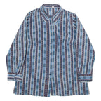 Womens Shirt Blue Crazy Pattern Long Sleeve M