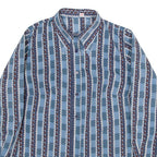 Womens Shirt Blue Crazy Pattern Long Sleeve M