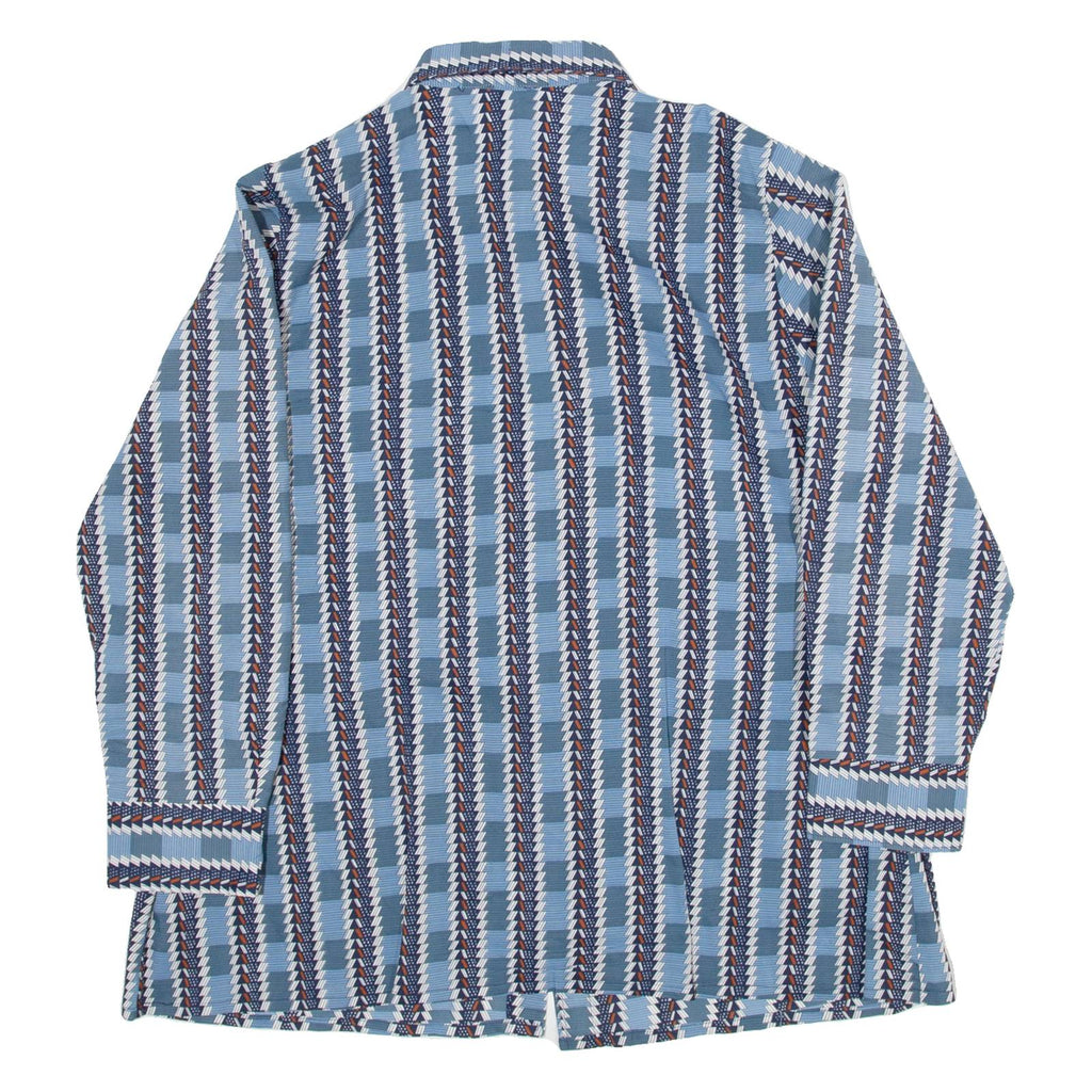 Womens Shirt Blue Crazy Pattern Long Sleeve M