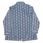 Womens Shirt Blue Crazy Pattern Long Sleeve M
