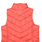 SO Womens Red Quilted Sleeveless Zip Jacket L Polyester Blend Lightweight