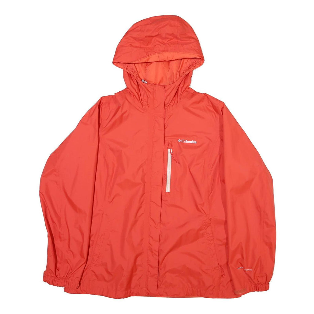 COLUMBIA Womens Red Outdoor Jacket XL Polyester Blend Plain Zip Hooded