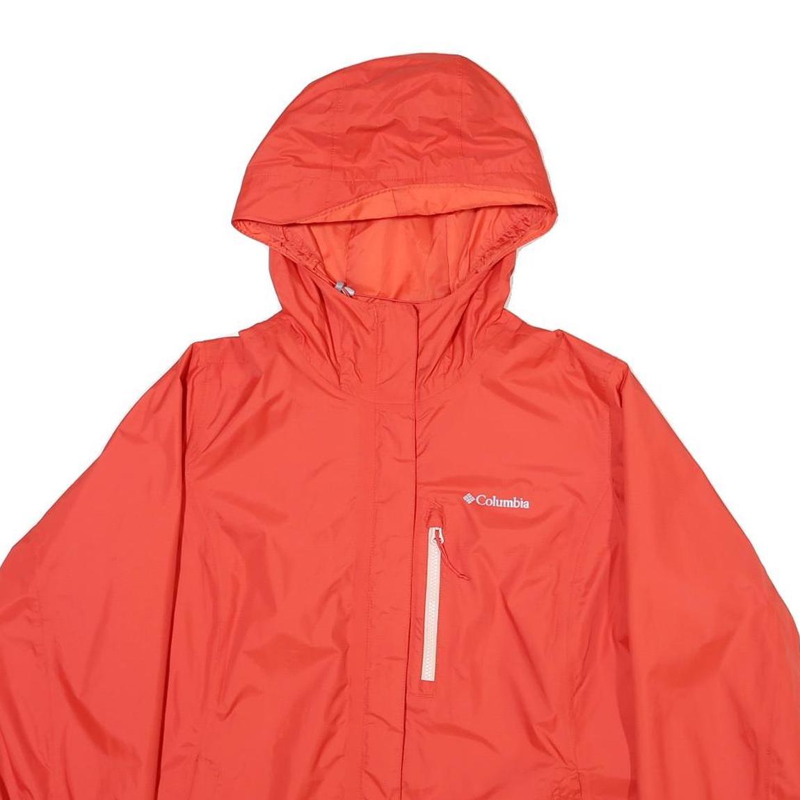 COLUMBIA Womens Red Outdoor Jacket XL Polyester Blend Plain Zip Hooded