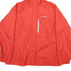 COLUMBIA Womens Red Outdoor Jacket XL Polyester Blend Plain Zip Hooded