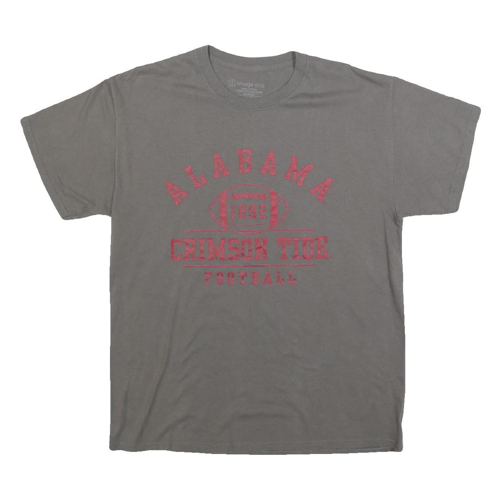 IMAGE ONE Womens Grey Alabama Crimson Tide T-Shirt L Short Sleeve Crew Neck