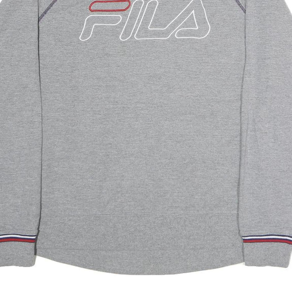 FILA Mens Grey Crew Neck M Cotton Sweatshirt Casual Pullover Logo Embroidered