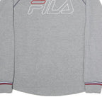 FILA Mens Grey Crew Neck M Cotton Sweatshirt Casual Pullover Logo Embroidered