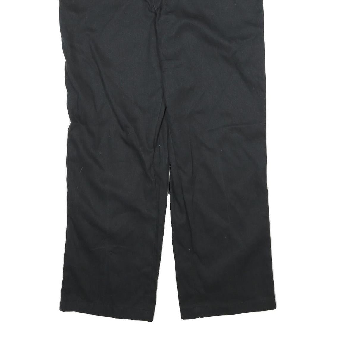 DICKIES Mens Cotton Blend Black Regular Zip Trousers W36 L30 Workwear