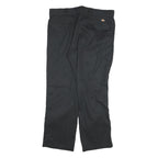 DICKIES Mens Cotton Blend Black Regular Zip Trousers W36 L30 Workwear