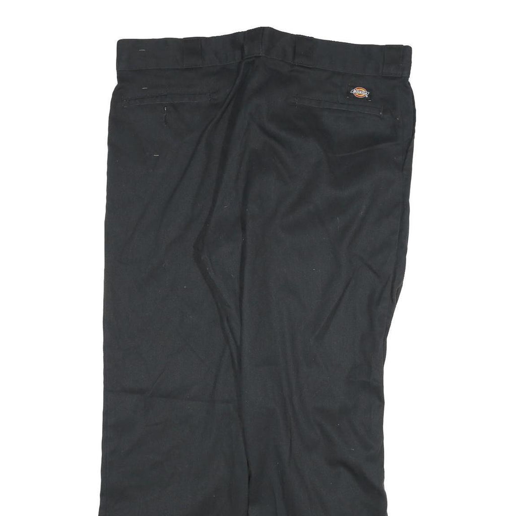 DICKIES Mens Cotton Blend Black Regular Zip Trousers W36 L30 Workwear