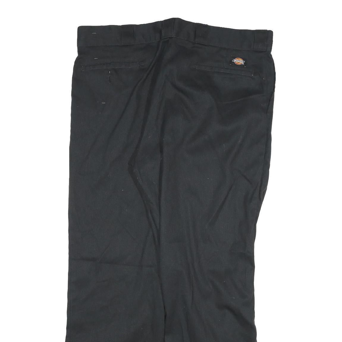 DICKIES Mens Cotton Blend Black Regular Zip Trousers W36 L30 Workwear
