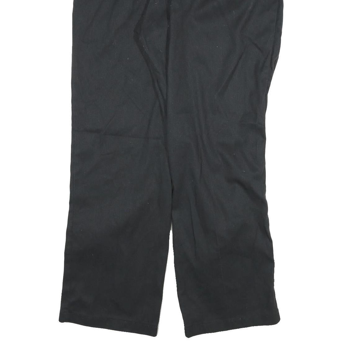 DICKIES Mens Cotton Blend Black Regular Zip Trousers W36 L30 Workwear