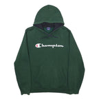 CHAMPION Mens Green Hoodie M Cotton Blend Pullovers Sweatshirt