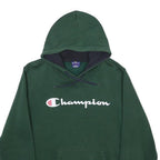 CHAMPION Mens Green Hoodie M Cotton Blend Pullovers Sweatshirt