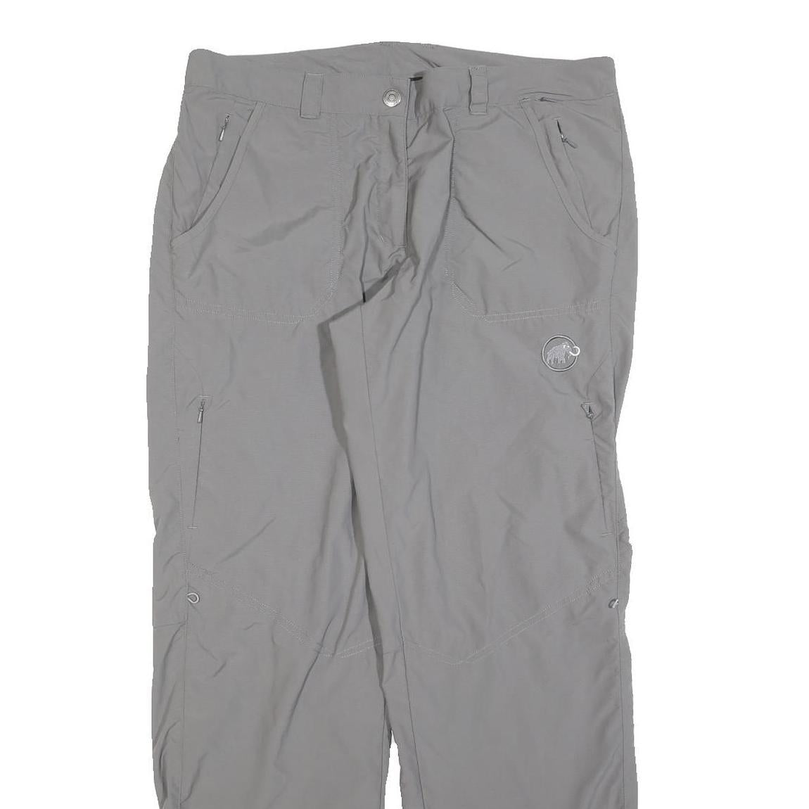 MAMMUT Womens Relaxed Grey Polyester Blend Zip Trousers W36 L32 Outdoor Casual