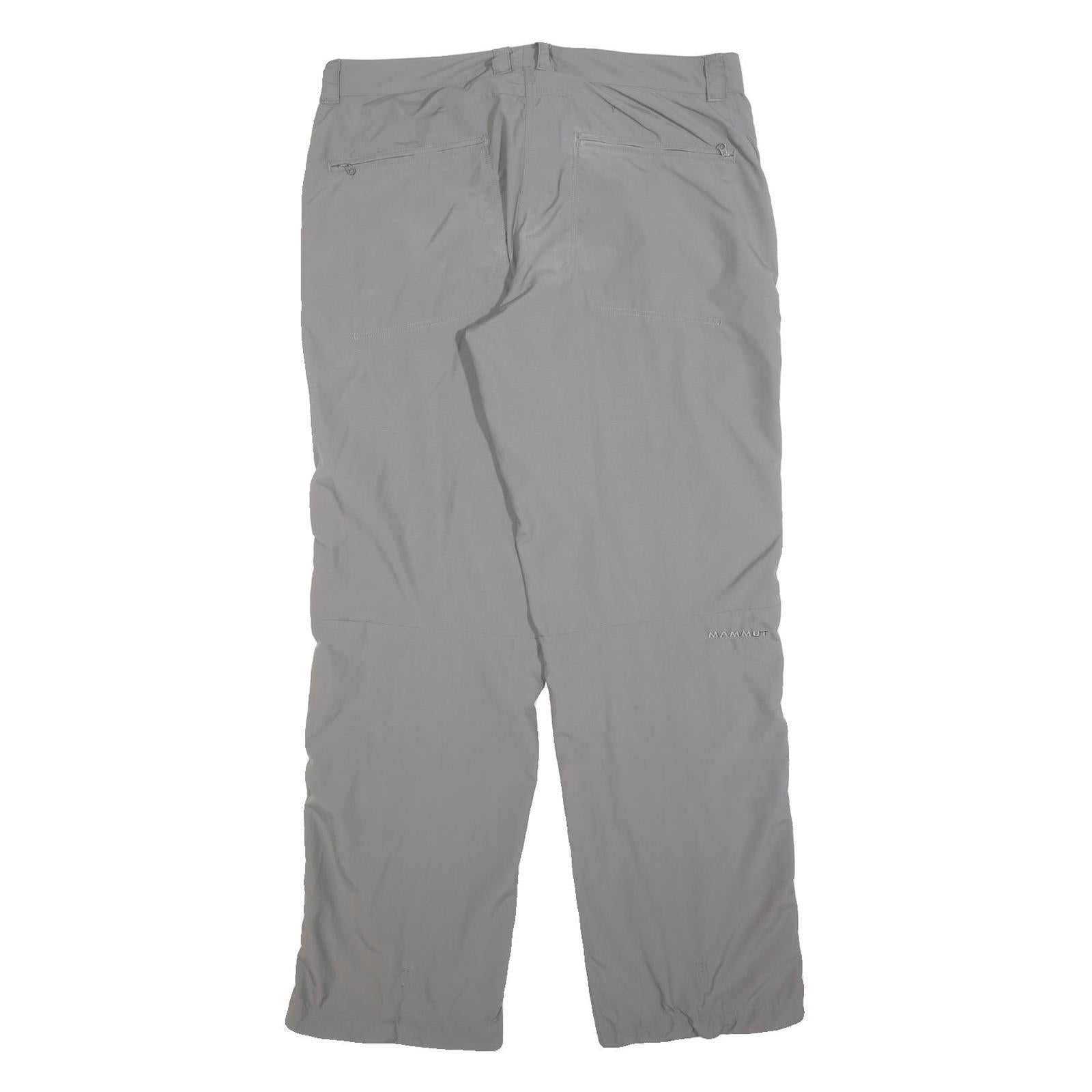 MAMMUT Womens Relaxed Grey Polyester Blend Zip Trousers W36 L32 Outdoor Casual