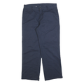 DICKIES Mens Cotton Blend Navy Blue Regular Straight Trousers W34 L30 Casual