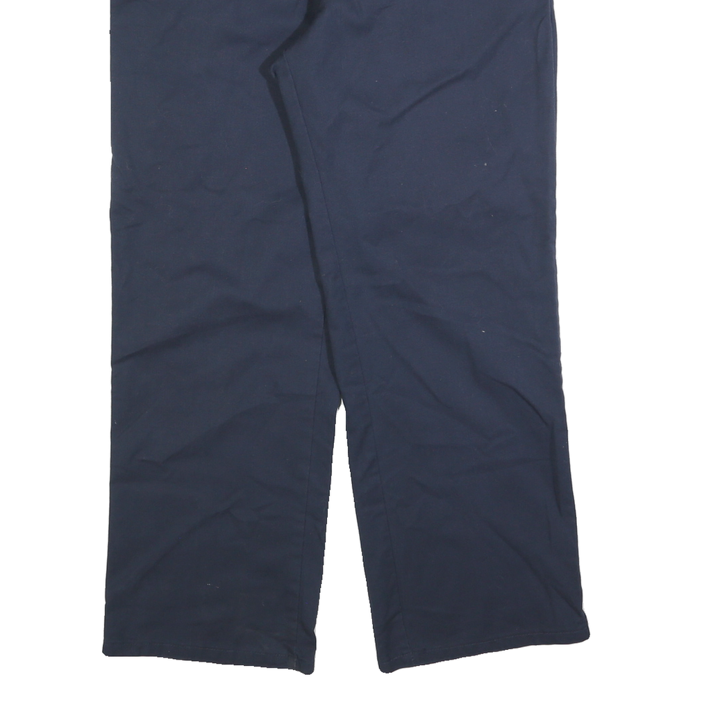 DICKIES Mens Cotton Blend Navy Blue Regular Straight Trousers W34 L30 Casual