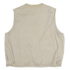 HARRY SEDOCHA Mens Beige Cotton Zip Jacket L Casual Utility Vest Pockets