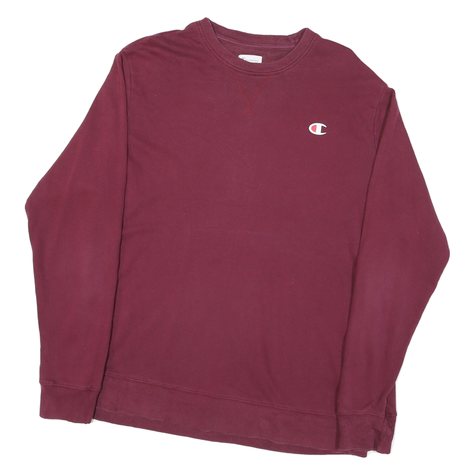 CHAMPION Mens Maroon Crew Neck L Cotton Blend Casual Sweatshirt