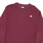 CHAMPION Mens Maroon Crew Neck L Cotton Blend Casual Sweatshirt