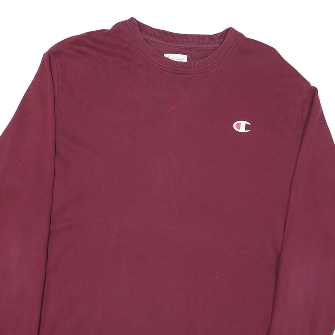 CHAMPION Mens Maroon Crew Neck L Cotton Blend Casual Sweatshirt