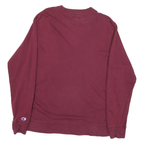 CHAMPION Mens Maroon Crew Neck L Cotton Blend Casual Sweatshirt
