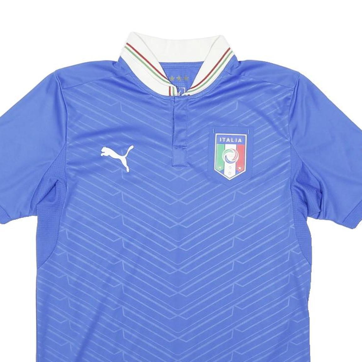 PUMA 2012-13 Italy Home Shirt Mens Blue Italia Football Shirt M Short Sleeve