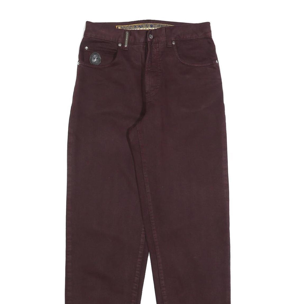 TRUSSARDI Womens Jeans Red Regular Straight Denim Medium W32 L34 Stylish Zip