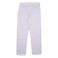 LEVI'S Womens 501 Jeans White Regular Straight Denim W27 L28 Frayed Hem