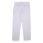 LEVI'S Womens 501 Jeans White Regular Straight Denim W27 L28 Frayed Hem