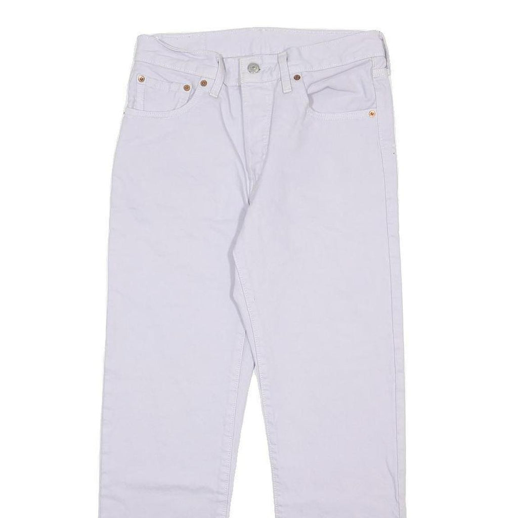 LEVI'S Womens 501 Jeans White Regular Straight Denim W27 L28 Frayed Hem