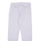 LEVI'S Womens 501 Jeans White Regular Straight Denim W27 L28 Frayed Hem