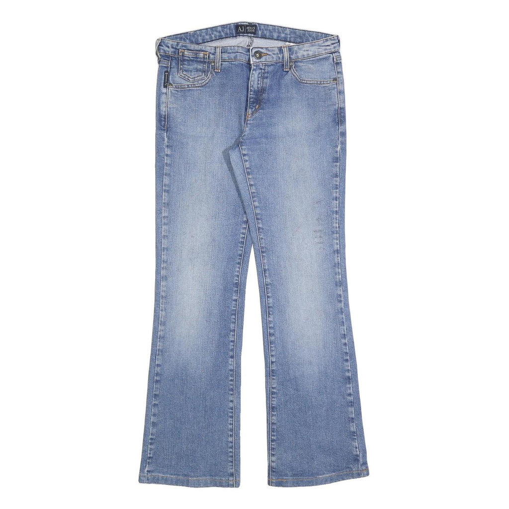 ARMANI JEANS Womens Regular Fit Blue Denim Flared Jeans W30 L30 Stylish